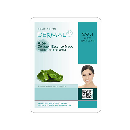 Маска для лица Dermal Aloe Collagen косметическая с коллагеном и экстрактом алоэ, 23 гр