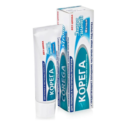 Крем для фиксации зубных протезов Corega Extra Strong Mint, 40 гр