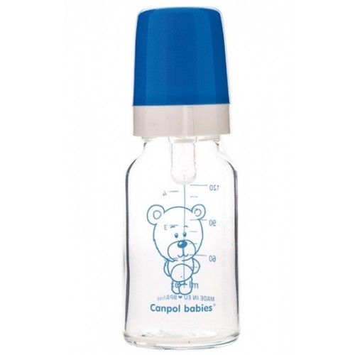 Бутылочка для кормления Canpol Babies стеклянная, соска из силикона, быстрый поток, 120 мл, 42/102