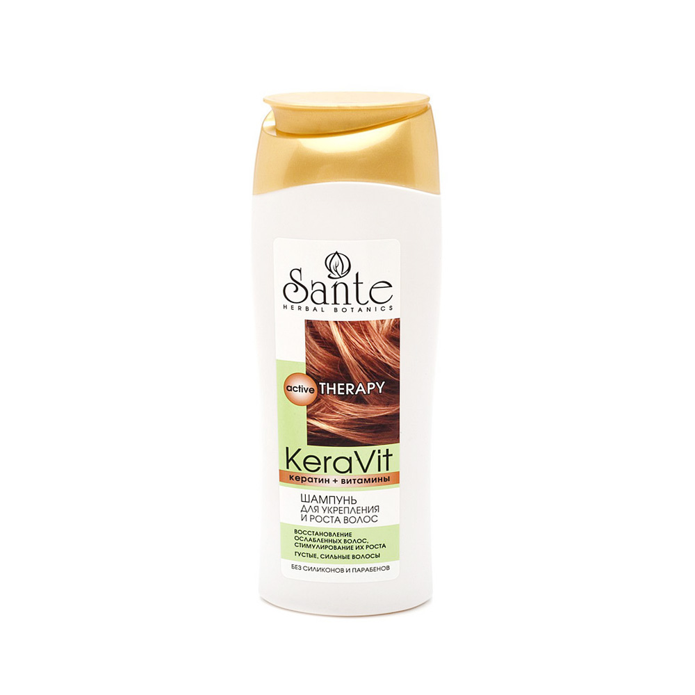 Шампунь для волос Sante KeraVit "Укрепление и рост волос" кератин+витамины, 400 мл