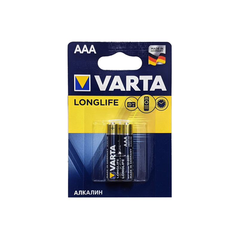 Батарейки VARTA Longlife AAA LR03 B2, 2 шт