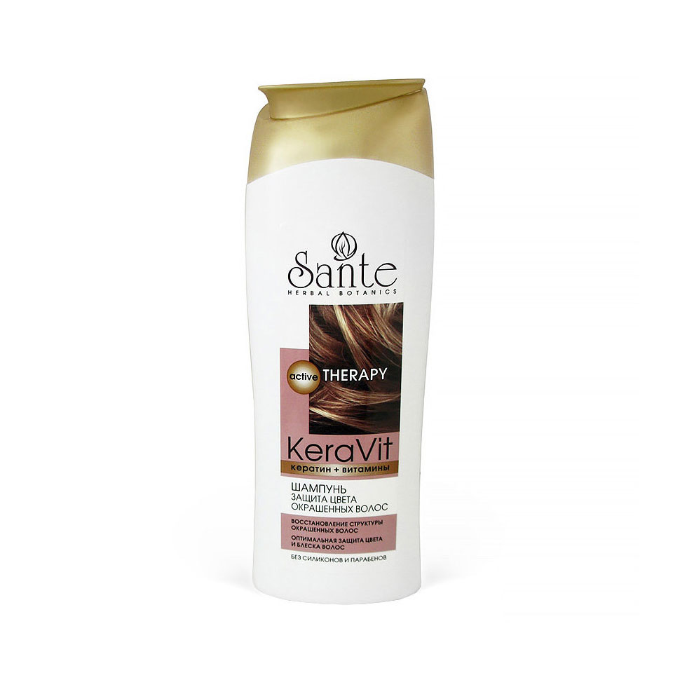 Шампунь для окрашенных волос Sante KeraVit "Защита цвета" кератин+витамины, 400 мл