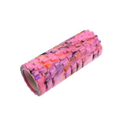 Валик для фитнеса и массажа "Туба", розовый/камуфляж, SF0334