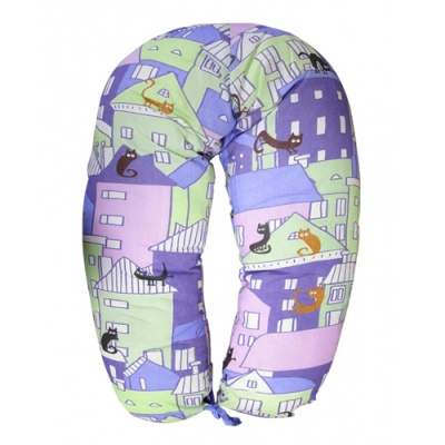 Подушка для беременных и кормящих женщин "ФЭСТ" многофункциональная, фиолетовый/домики